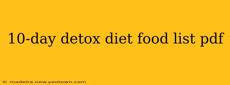 10-day detox diet food list pdf