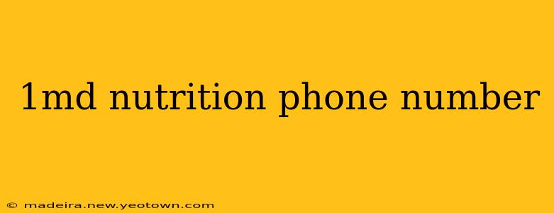 1md nutrition phone number