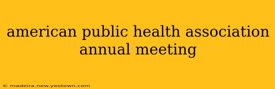 american public health association annual meeting