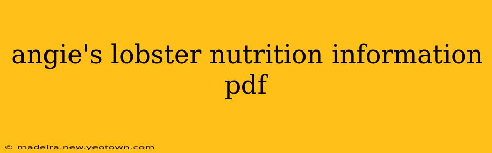angie's lobster nutrition information pdf