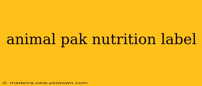 animal pak nutrition label