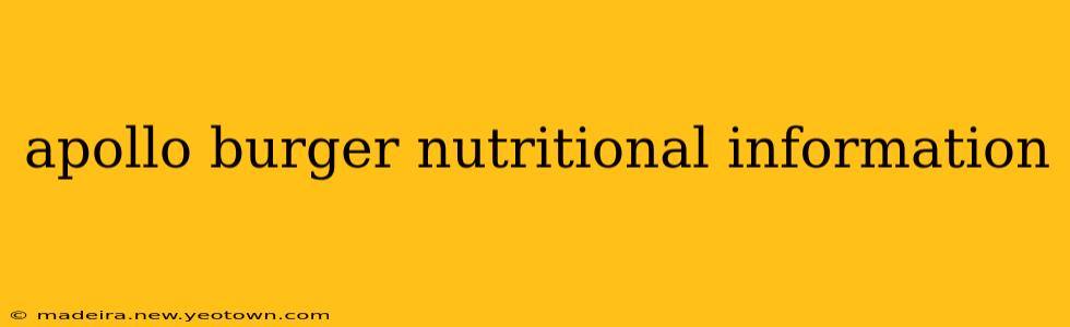 apollo burger nutritional information