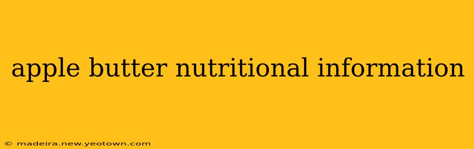 apple butter nutritional information