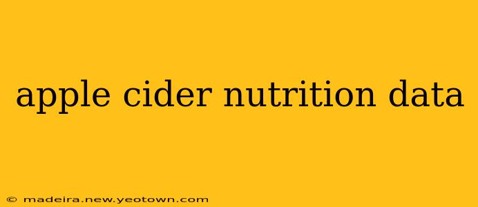 apple cider nutrition data