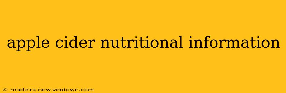apple cider nutritional information