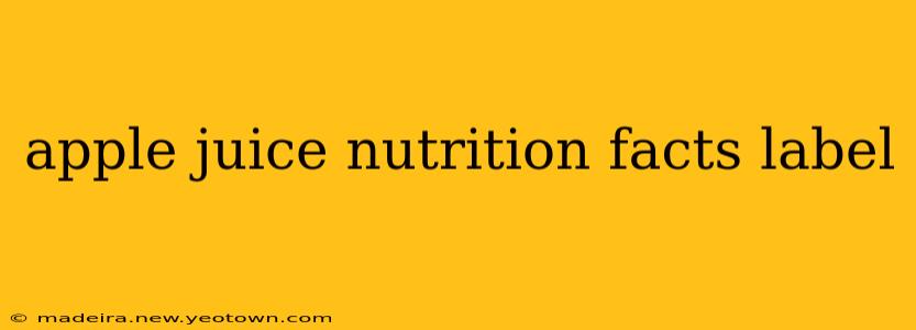 apple juice nutrition facts label