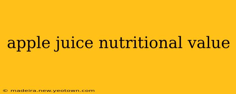 apple juice nutritional value