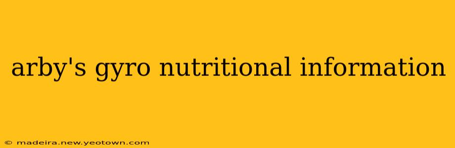 arby's gyro nutritional information