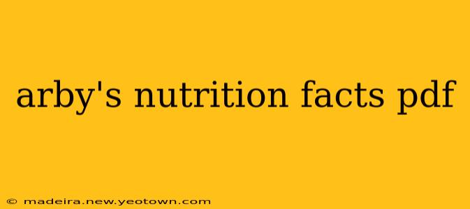 arby's nutrition facts pdf