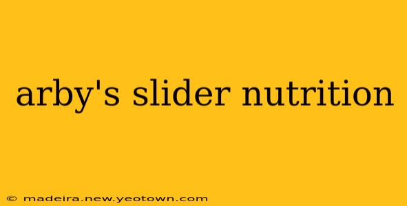 arby's slider nutrition