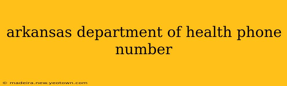 arkansas department of health phone number