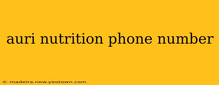 auri nutrition phone number