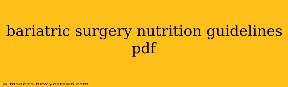 bariatric surgery nutrition guidelines pdf