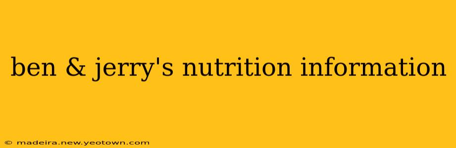 ben & jerry's nutrition information