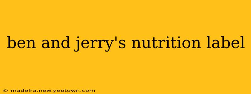 ben and jerry's nutrition label