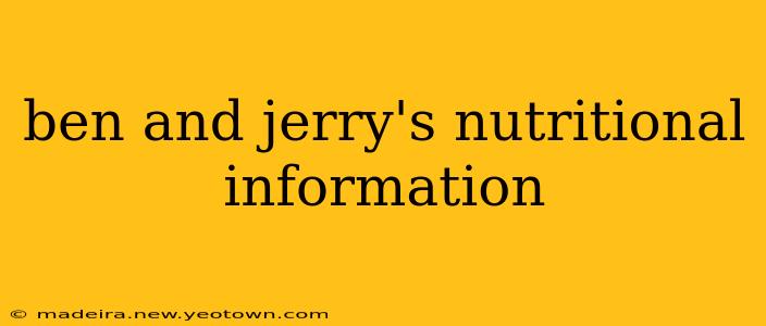 ben and jerry's nutritional information
