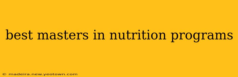 best masters in nutrition programs