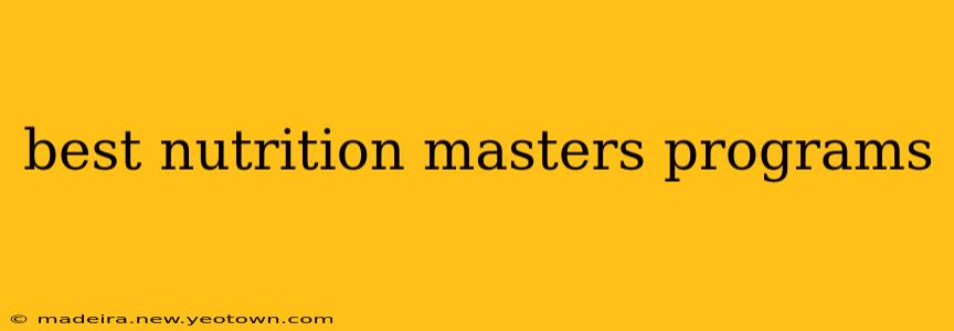 best nutrition masters programs