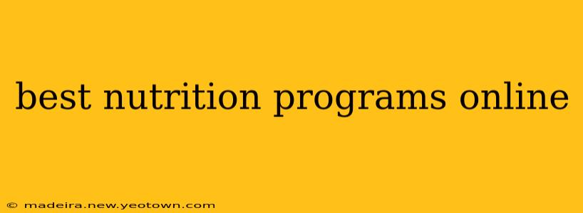 best nutrition programs online
