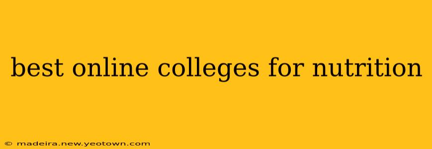 best online colleges for nutrition