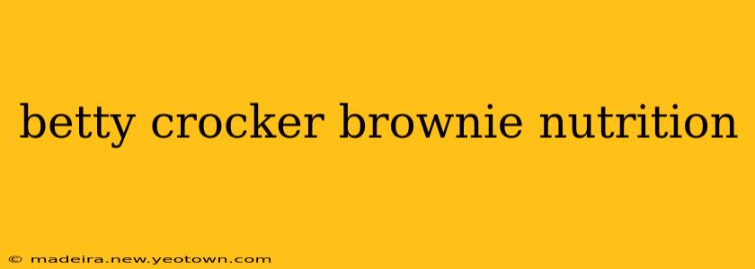 betty crocker brownie nutrition