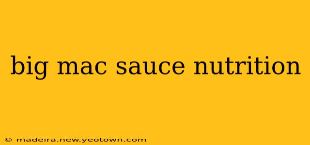 big mac sauce nutrition