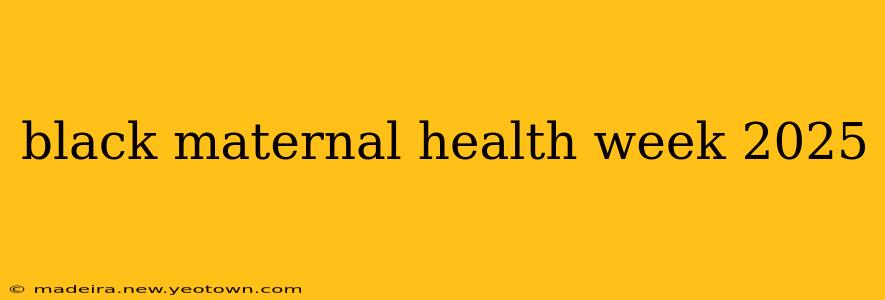 black maternal health week 2025