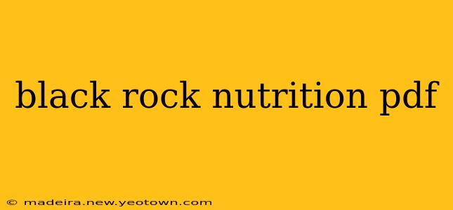 black rock nutrition pdf
