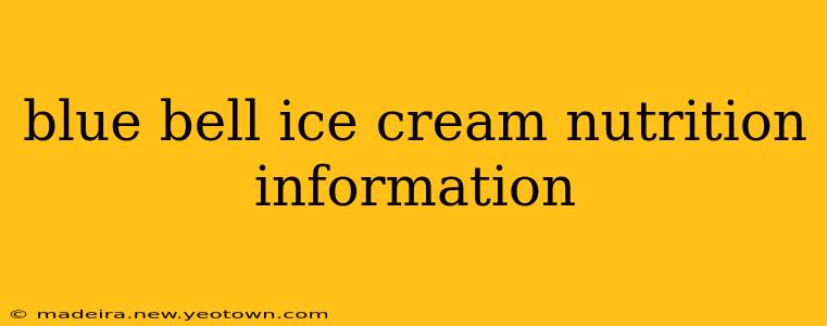 blue bell ice cream nutrition information