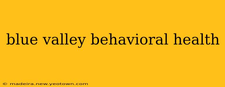 blue valley behavioral health