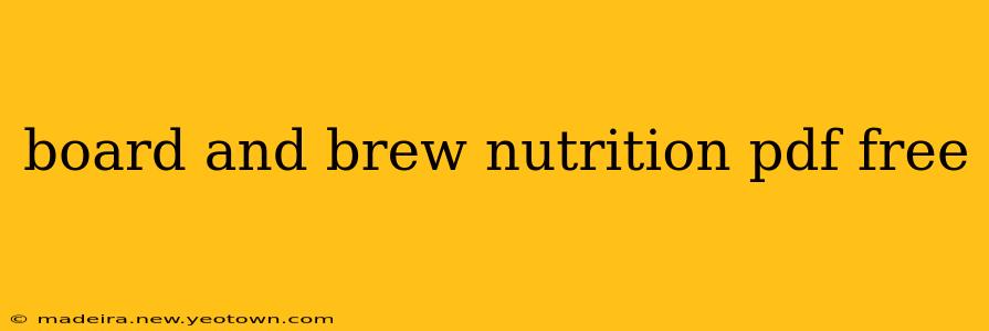 board and brew nutrition pdf free