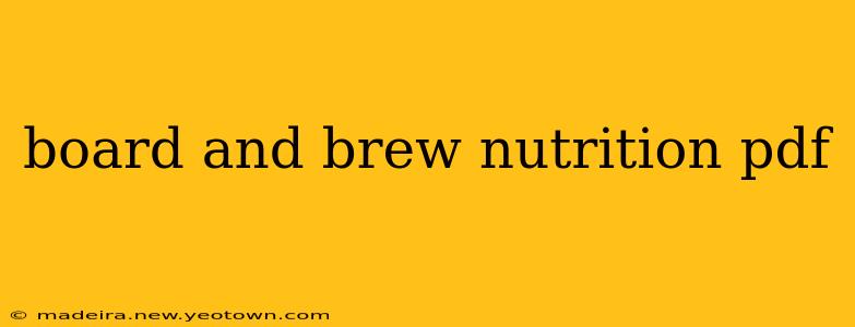 board and brew nutrition pdf