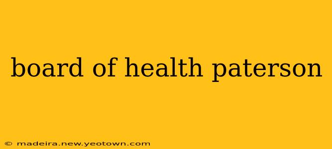 board of health paterson