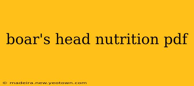 boar's head nutrition pdf