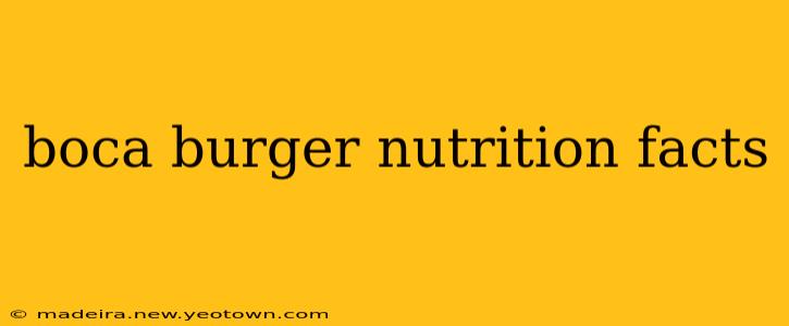 boca burger nutrition facts