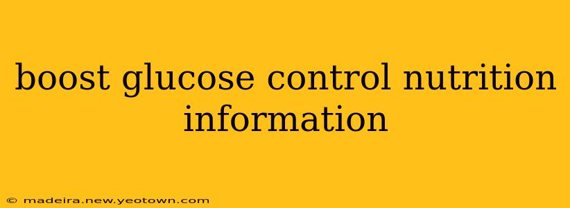 boost glucose control nutrition information
