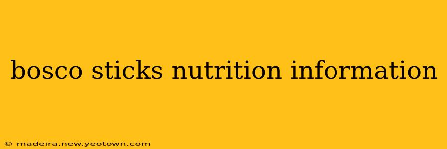 bosco sticks nutrition information