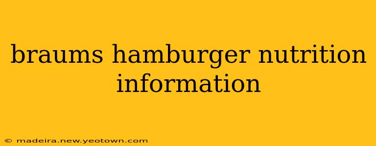 braums hamburger nutrition information