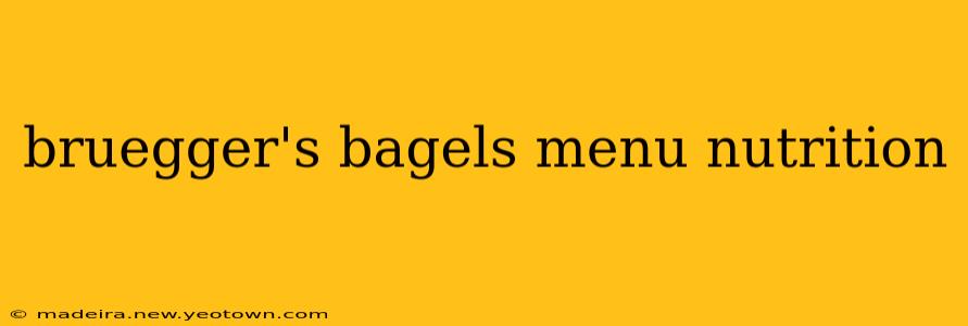 bruegger's bagels menu nutrition