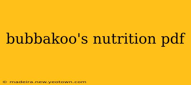 bubbakoo's nutrition pdf