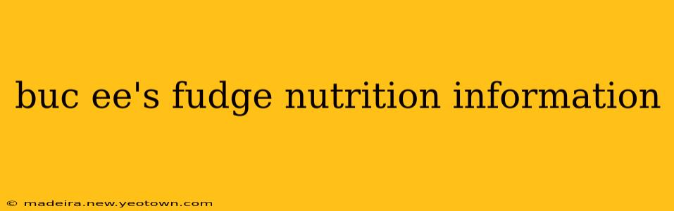 buc ee's fudge nutrition information