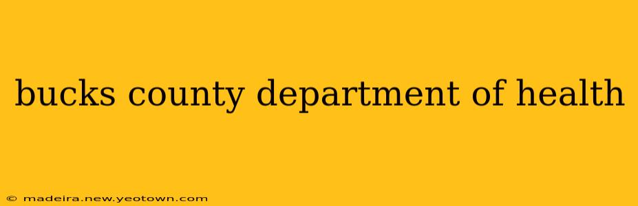 bucks county department of health