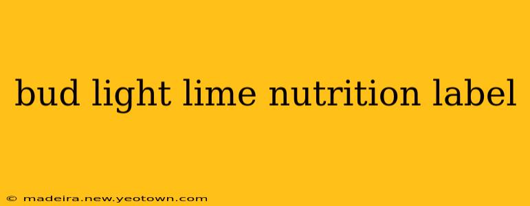bud light lime nutrition label