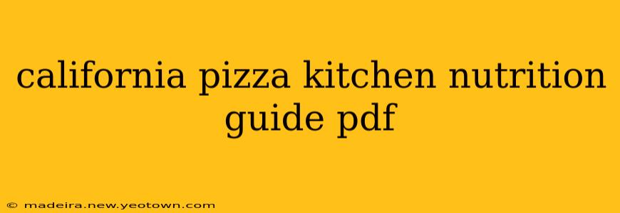 california pizza kitchen nutrition guide pdf