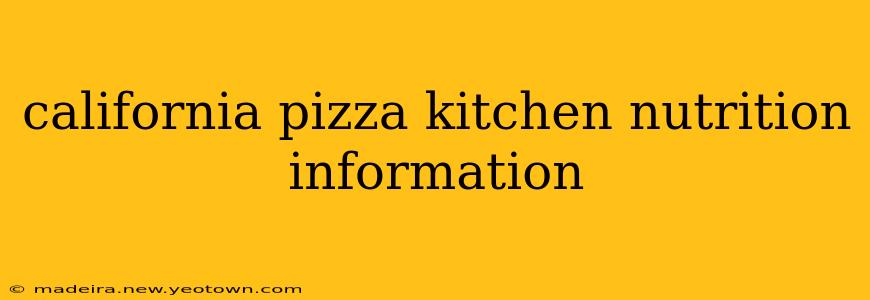 california pizza kitchen nutrition information