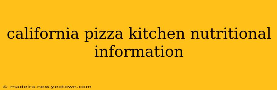 california pizza kitchen nutritional information