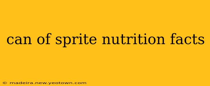 can of sprite nutrition facts