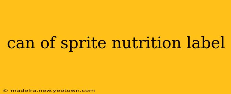 can of sprite nutrition label