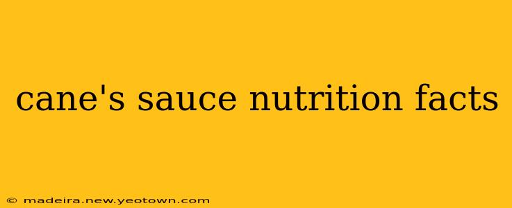 cane's sauce nutrition facts
