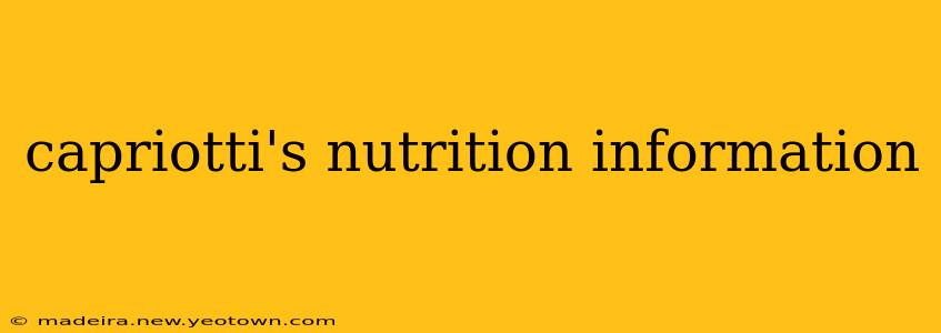 capriotti's nutrition information